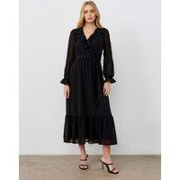 V-Neck Ruffle Midaxi Tiered Dress