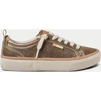 REEF Lay Day Dawn Leather Metallic Trainers Light Gold