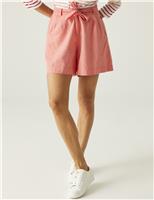 Sabela Cotton Rich Paperbag Shorts with Linen