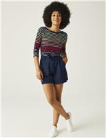 Regatta Sabela Cotton Rich Paperbag Shorts with Linen Pink