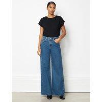 Mid Rise Wide Leg Jeans