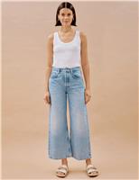 Mid Rise Wide Leg Cropped Jeans