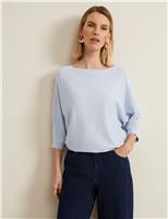 Phase Eight Slash Neck Batwing Sleeve Jumper Blue