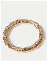 Gold Tone Link Stretch Bracelet