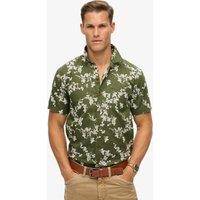 Superdry & Co Linen Blend Printed Shirt Olive