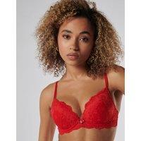 Boux Avenue Aliyah Lace Wired Push Up Plunge Bra (B-DD) Red