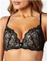 Aliyah Lace Wired Push Up Plunge Bra (B-DD)