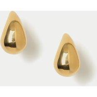 Waterproof Stainless Steel Gold Plated Large Dome Drop Earrings