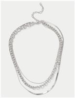 Snake Chain Multi Row Necklace