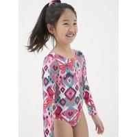 Butterfly Print Long Sleeve Swimsuit (3-13 Yrs)