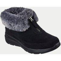 Suede Faux Fur Trim Winter Boots