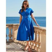 Pure Cotton Belted Midi Shirt Dress