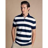 Cotton Rich Pique Striped Polo Shirt