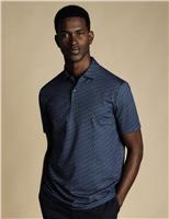 Charles Tyrwhitt Cotton Rich Pattern Polo Shirt Blue Mix