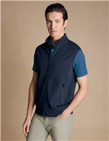 Charles Tyrwhitt Pure Cotton Funnel Neck Zip Up Gilet Navy