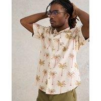 Slim Fit Pure Cotton Palm Print Shirt
