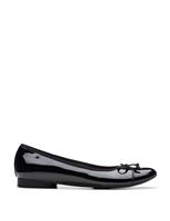 Clarks Leather Patent Block Heel Pumps Black