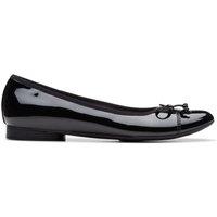 Clarks Leather Patent Block Heel Pumps Black