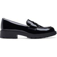 Wide Fit Leather Block Heel Loafers