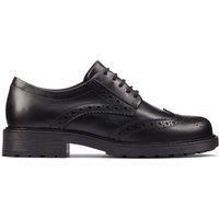 Wide Fit Leather Block Heel Brogues