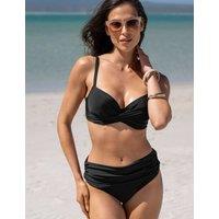 Pour Moi Free Spirit Fold Over High-Leg Bikini Bottoms Black