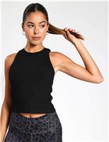 Lilybod Harmony Cotton Rich Racer Back Vest Top Black