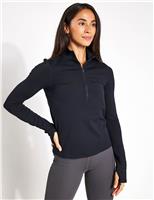 Girlfriend Collective Reset Mock Neck Half Zip Black