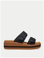 Crocs Brooklyn Buckle Flatform Sandals Black