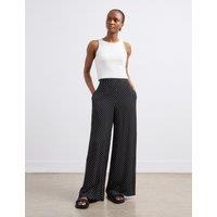 Finery London Polka Dot Wide Leg Trousers Black Mix
