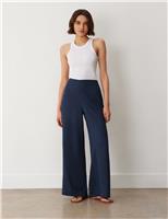 Elasticated Waist Wide Leg Trousers