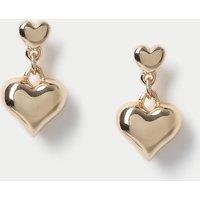 M&S Gold Tone Heart Drop Earrings Gold