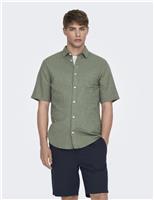 ONLY & SONS Cotton Linen Blend Shirt White