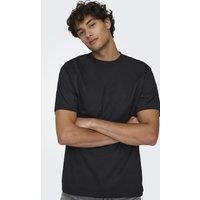 ONLY & SONS Cotton Crew Neck T-Shirt Black