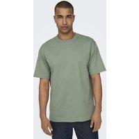 ONLY & SONS Cotton Crew Neck T-Shirt Green