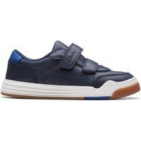 Clarks Kids' Leather Riptape Trainers (7 Small - 12 1/2 Small) Navy