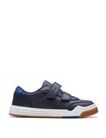 Clarks Kids' Leather Riptape Trainers (7 Small - 12 1/2 Small) Navy