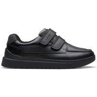 Clarks Leather Riptape Trainers (10 Small - 2.5 Large) Black