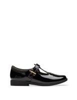 Clarks Kids' Patent Leather Riptape School Shoes (7 Small - 2.5 Large) Black