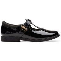 Clarks Kids' Patent Leather Riptape School Shoes (7 Small - 2.5 Large) Black