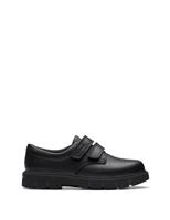 Clarks Kids' Leather Riptape School Shoes (10 Small - 2.5 Large) Black