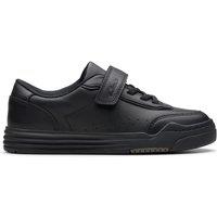 Clarks Kids' Leather Riptape Trainers (7 Small - 12.5 Small) Black