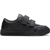 Clarks Kids' Leather Riptape Trainers (7 Small - 12.5 Small) Black