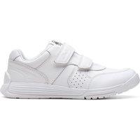 Clarks Kids' Leather Riptape Trainers (7 Small - 2.5 Large) White