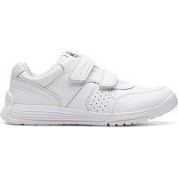 Clarks Kids' Leather Riptape Trainers (7 Small - 2.5 Large) White