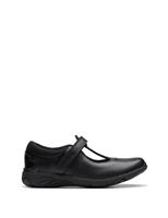 Clarks Kids' Leather T Bar Shoes (8 Small - 2 Large) Black