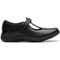 Clarks Kids' Leather T Bar Shoes (8 Small - 2 Large) Black