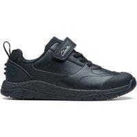 Clarks Kids' Leather Riptape Trainers (7 Small - 2.5 Large) Black
