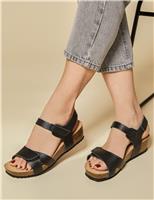 Leather Ankle Strap Flatform Sandals