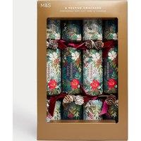 8 Luxury Christmas Crackers - Traditional Foliage Designs