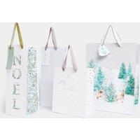 Christmas Gift Bags Pack - Silver & White Designs